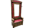 Hall Tree w/Storage Seat/Cowhide or Tooled Leather Trim